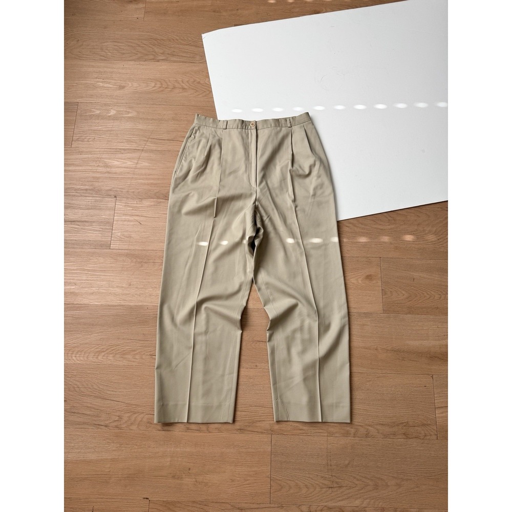 Bernard Zins Wool Pants Trousers 31x27 Beige Pleated High Waisted Preppy Vintage